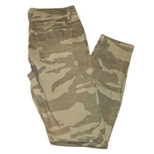 Women's (Juniors) Camo Slit Knee Destructed Skinny Denim Jeans SZ 9 Deep Olive